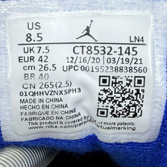 Nike Air Jordan 3 Racer Blue Retro Shoes White Blue Gr Men’s Size 8.5 - Picture 9 of 9